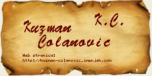Kuzman Čolanović vizit kartica